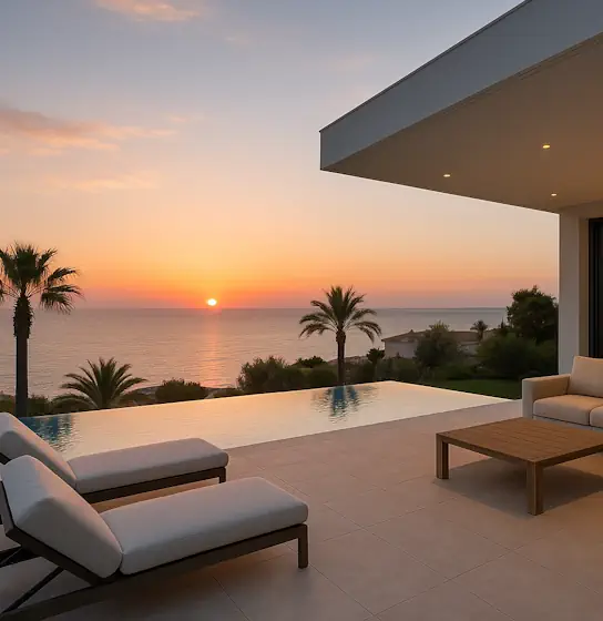 Luxus-Villa am Meer mit eigenem Pool und Meerblick. Luxus-Villa am Meer mit eigenem Pool und Meerblick.