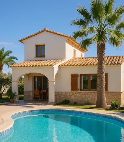 Mediterranes Haus mit eigenem Pool und Palmen an der Costa Blanca Mediterranes Haus mit eigenem Pool und Palmen an der Costa Blanca